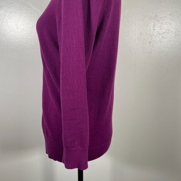 LOFT Cardigan Sweater Women Medium Purple Knitted Plum Long Sleeve Button Front - Picture 8 of 15
